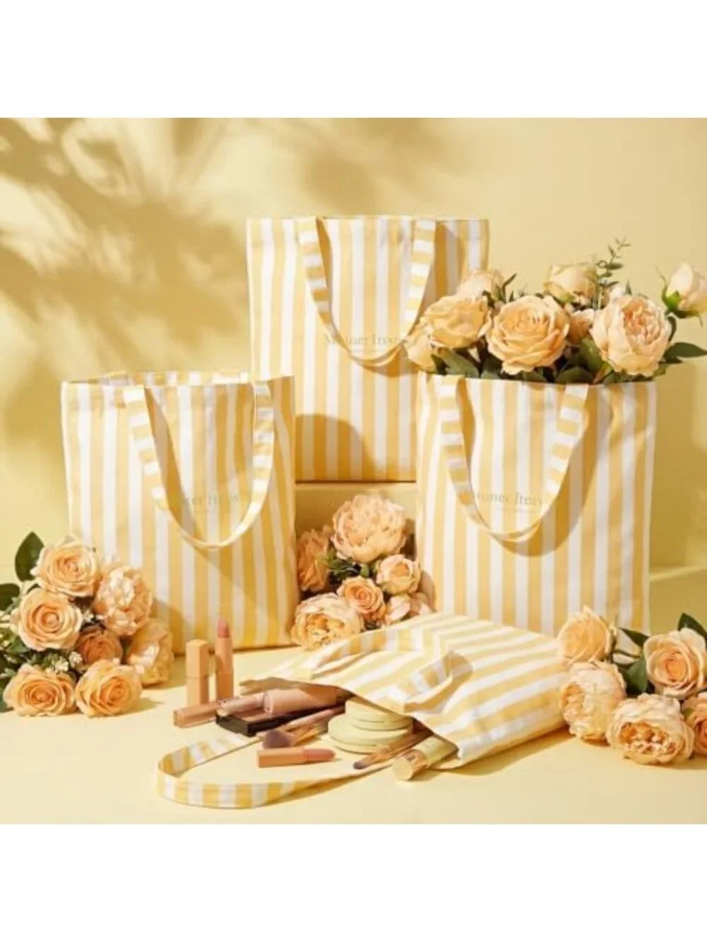 Stylish Striped Canvas Tote Bag for Women | Versatile, Lightweight, Perfect for